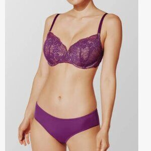 Third Love All Day Lace T-Shirt Bra in plum, size 36B (NWT)